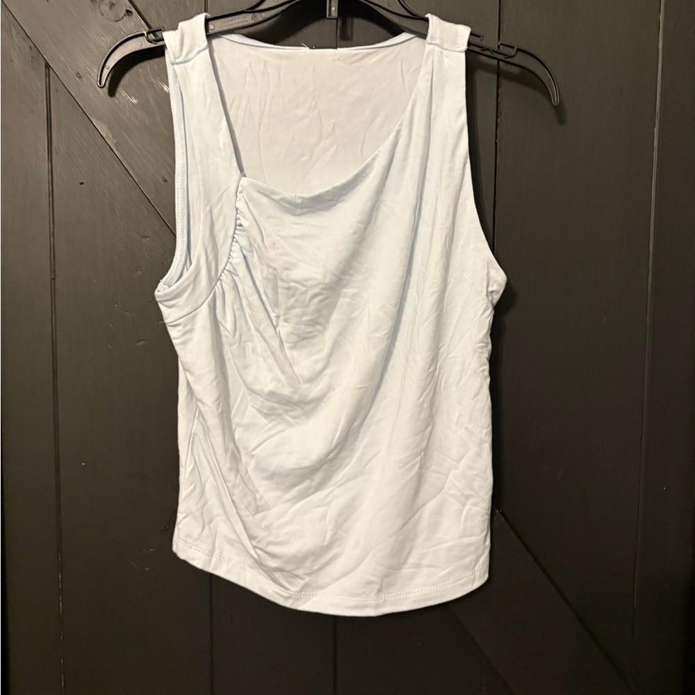 wild fable Light Blue Draped Tank Top